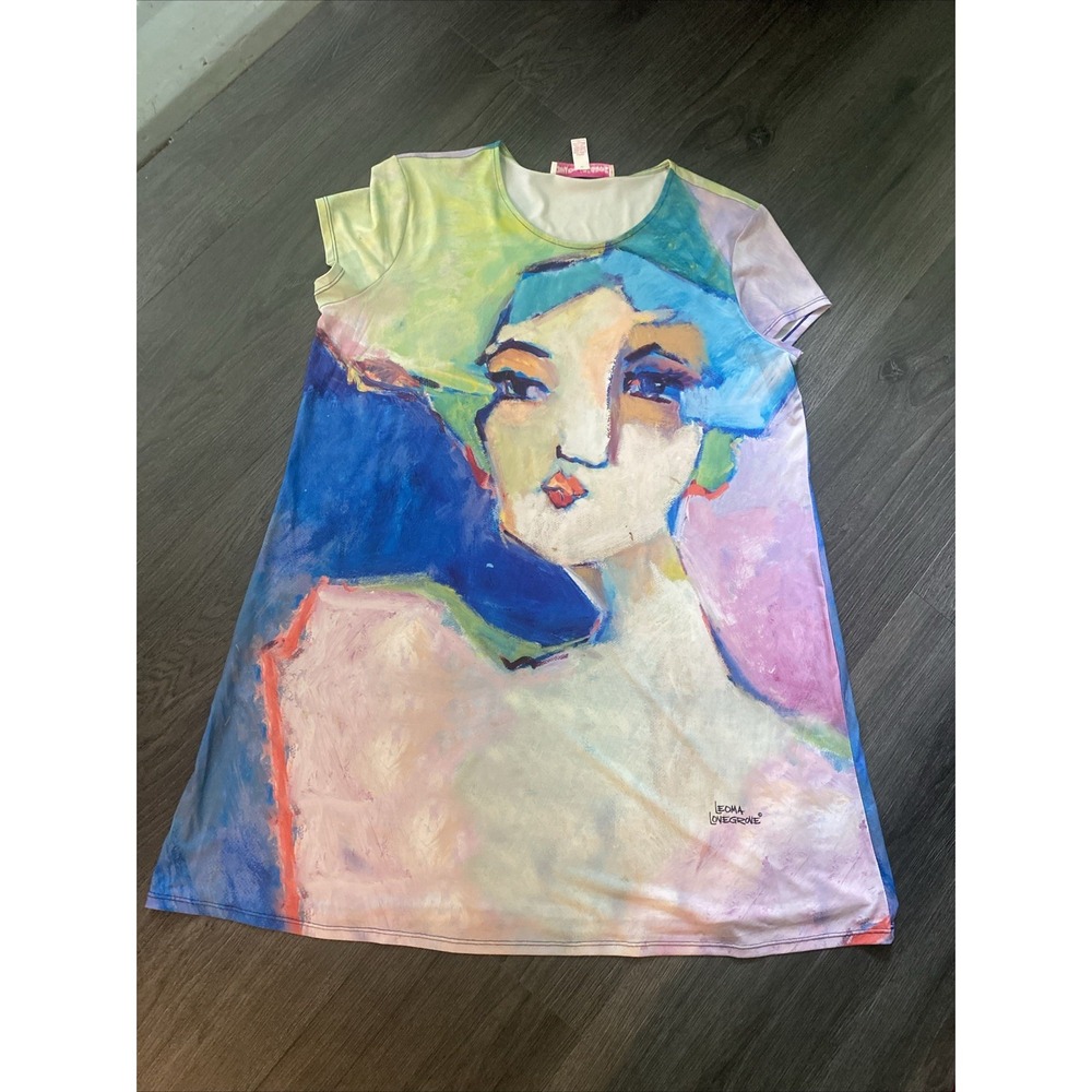 Leoma Lovegrove Artist Face Painting Dress Petite XL Colorful Art